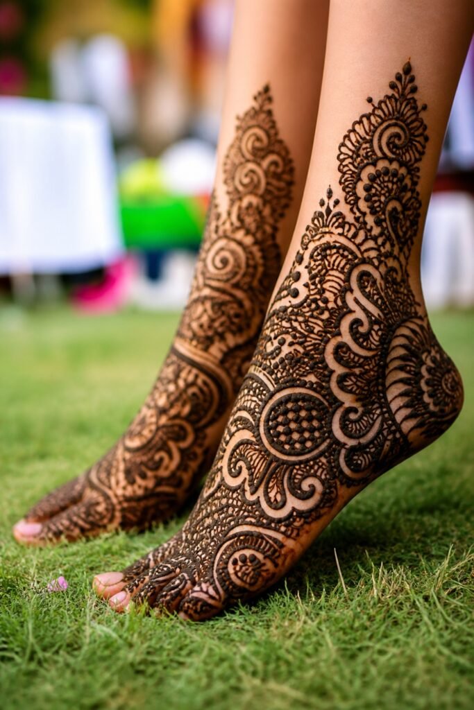 Heel‑Focused Bridal Foot Mehndi