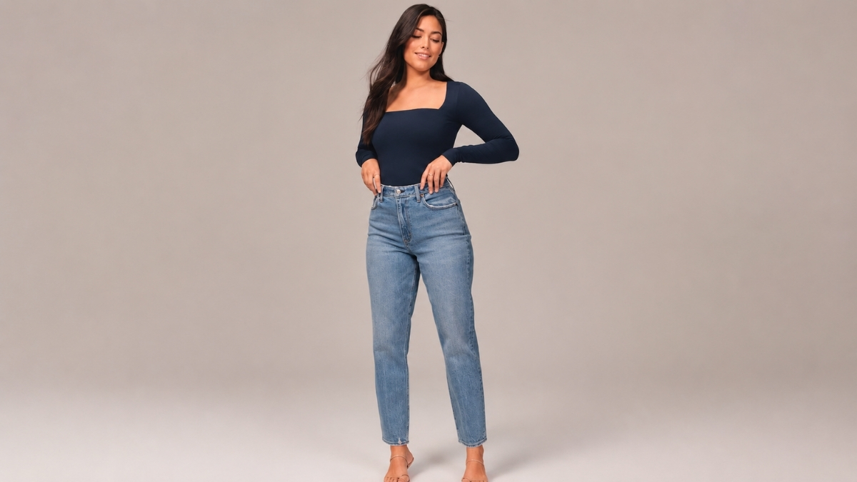 High-Waisted Mom Jeans Outfit