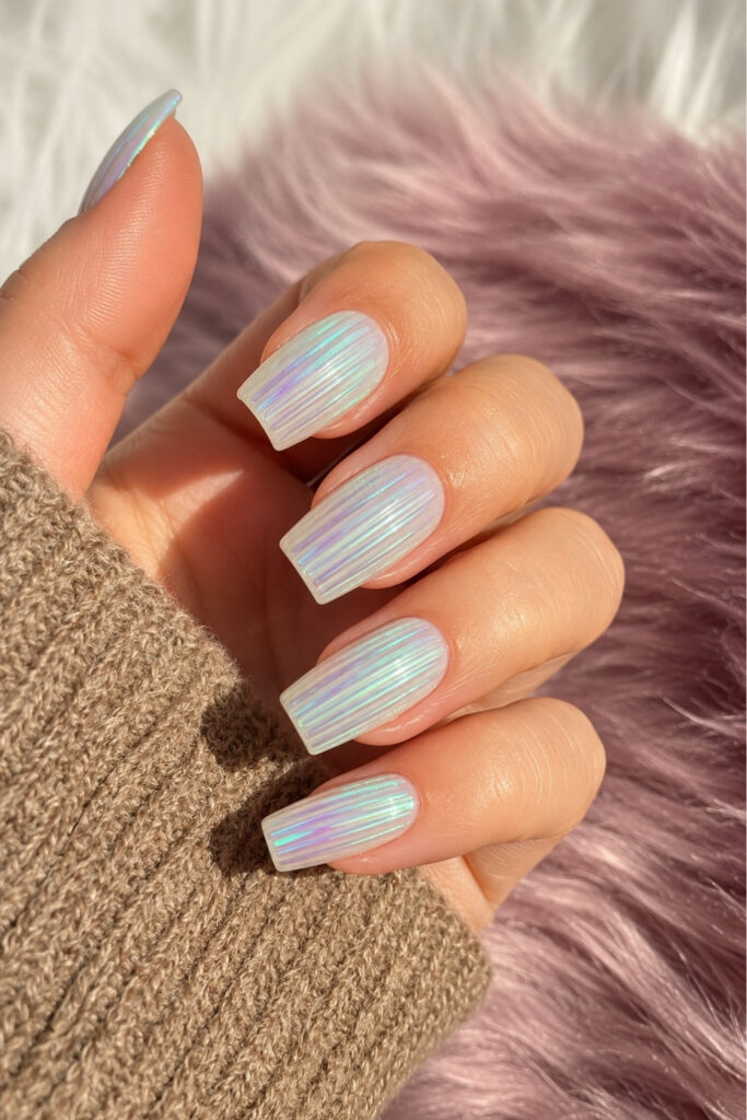 Iridescent Ribbed Chrome