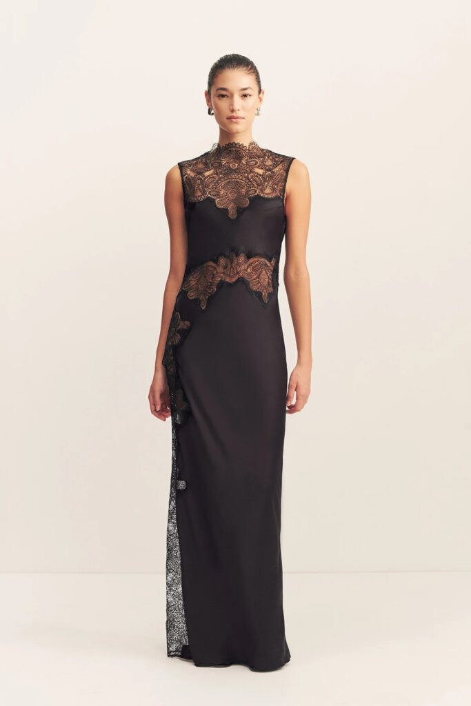 Lace High Neck Maxi Dress