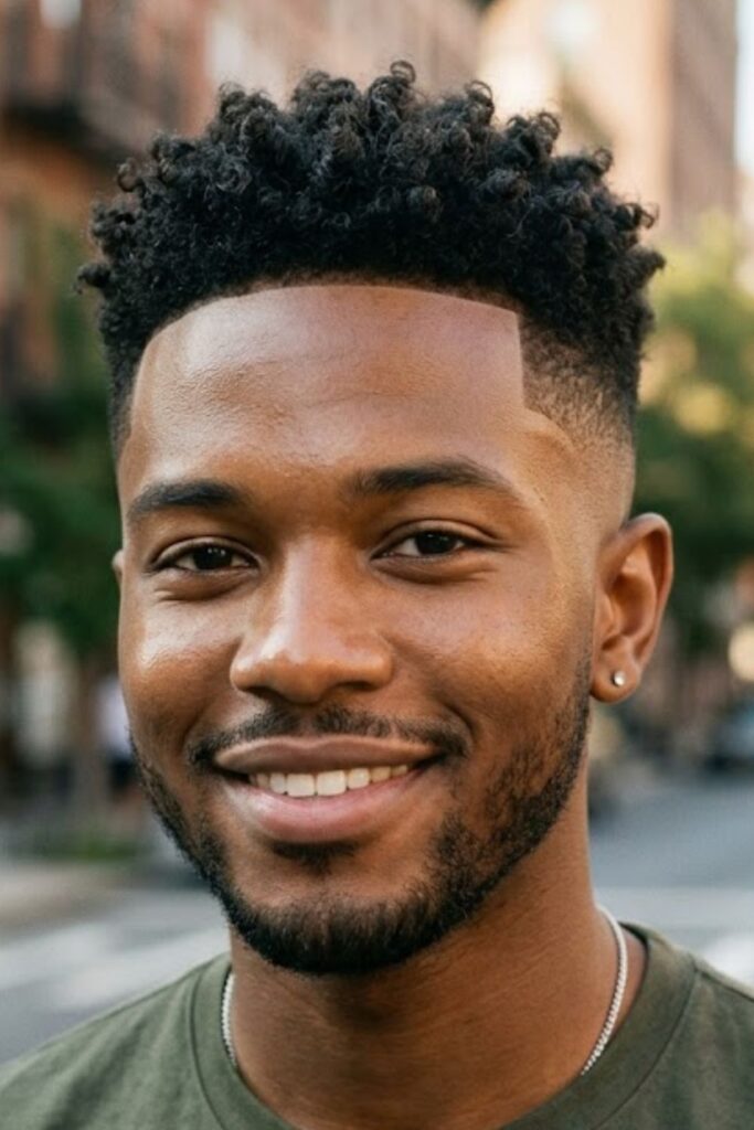 Classic Low Fade With a Curly Top