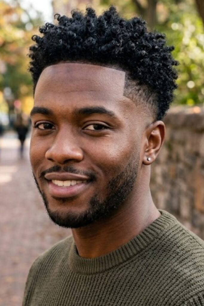 Low Taper Fade With Curls