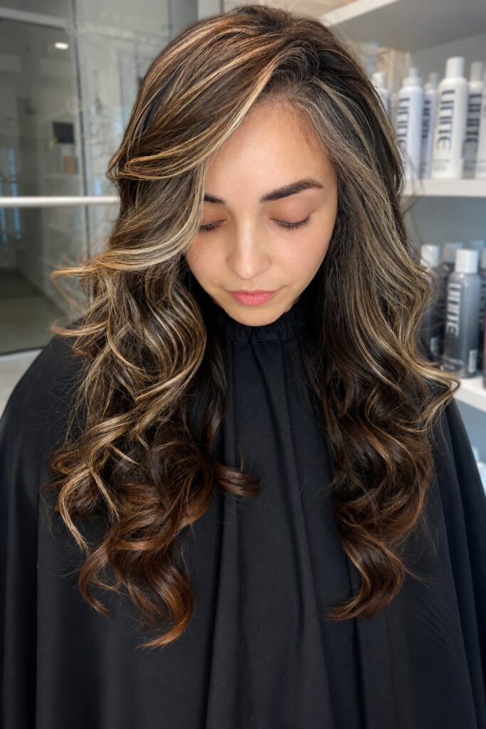 Lowlights Idea for Dark Brown Hair Going Gray