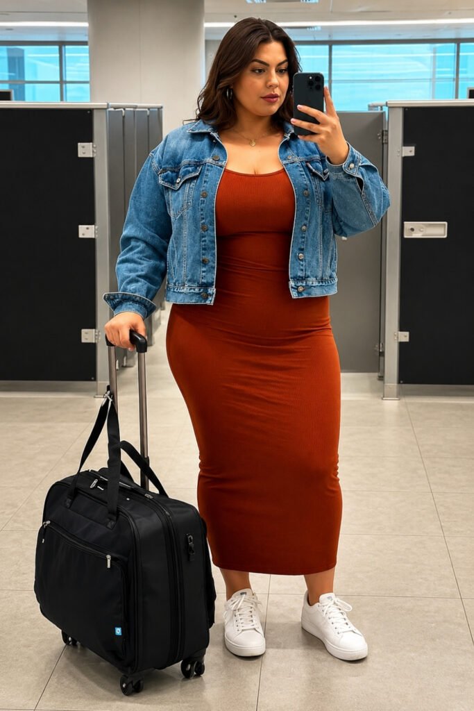 Maxi Dress with a Denim Jacket (1)