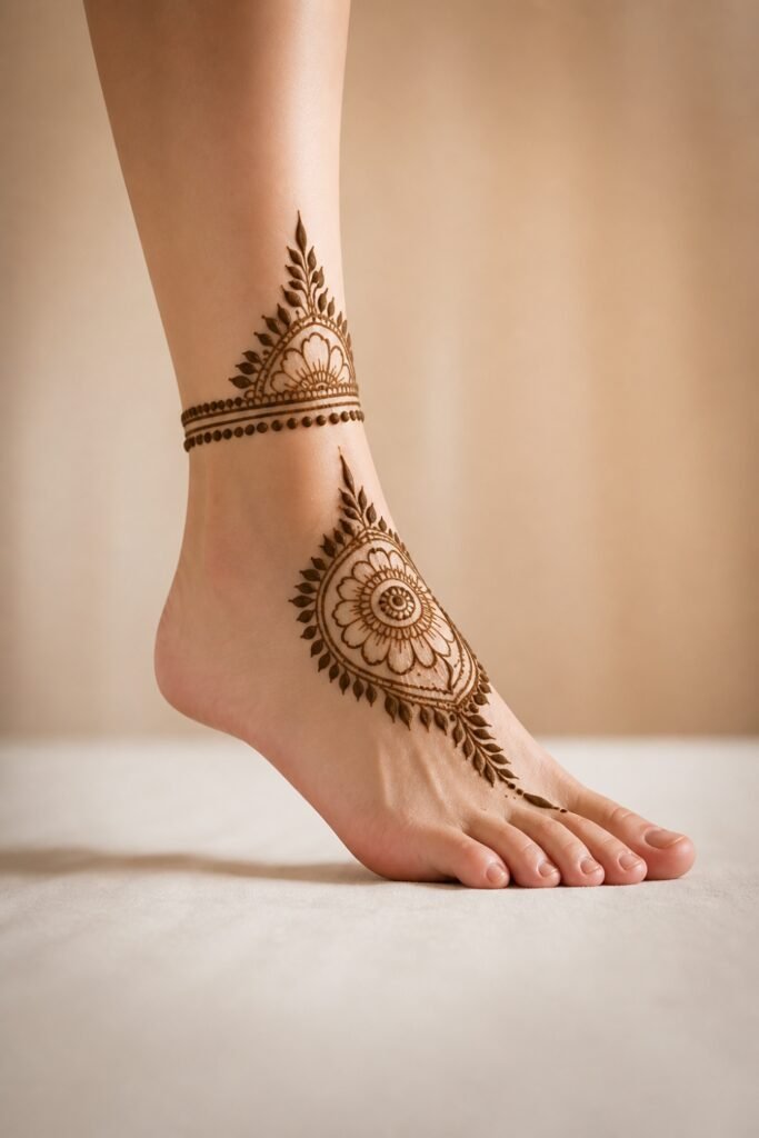 Minimalist Toes and Ankle Mehndi