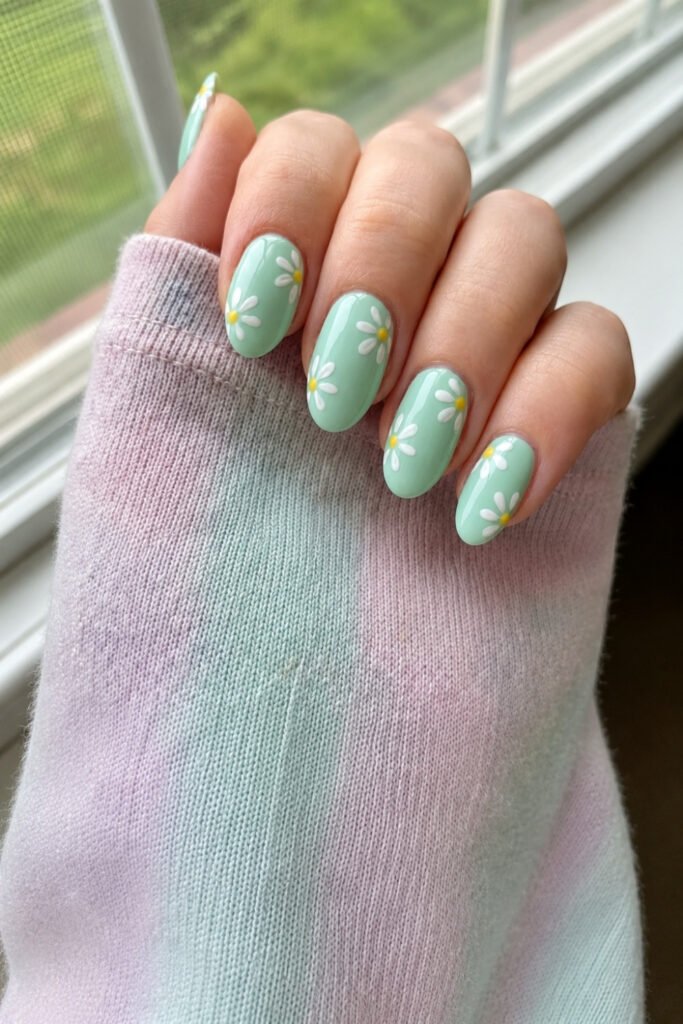 Mint Green Floral Accents