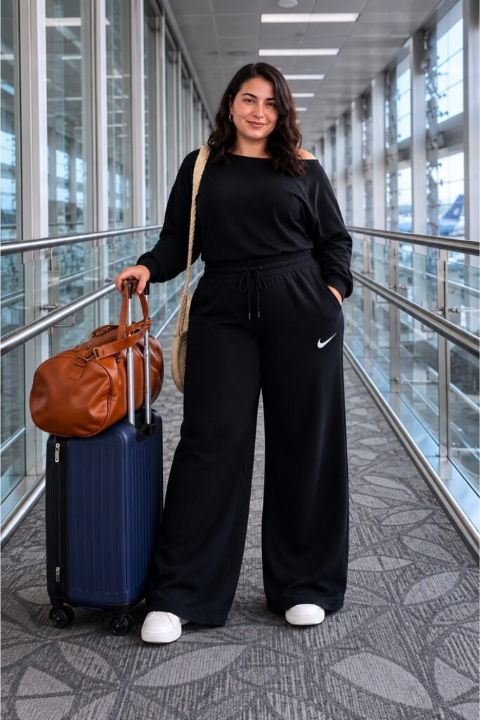 Monochrome All-Black Airport Look