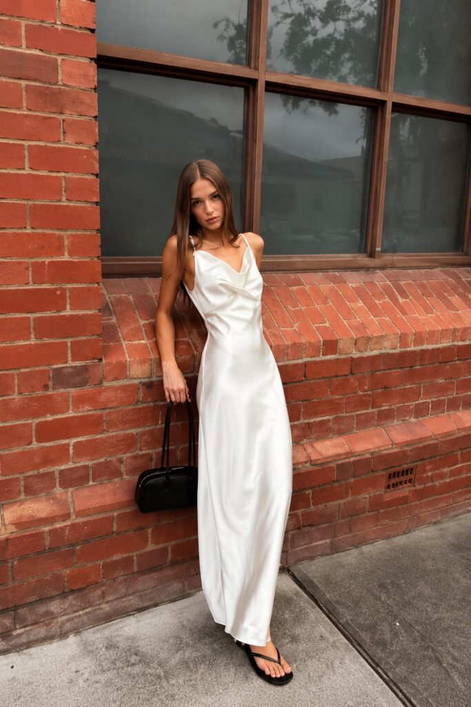 Lace and Satin Maxi Dress