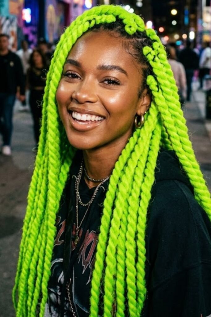 Neon Green Jumbo Havana Twists