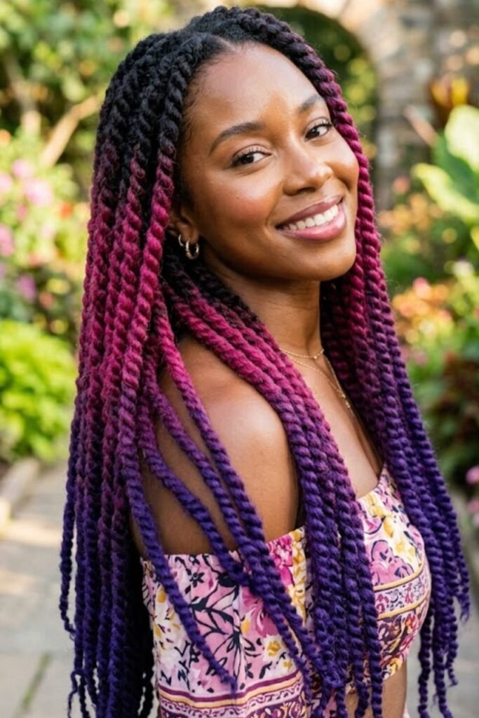 Ombre Pink-to-Purple Havana Twists