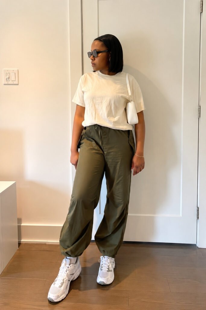 Parachute Pants and Oversized Graphic Tee