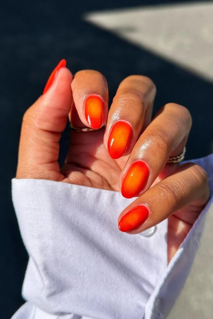 Peach Jelly July Nails