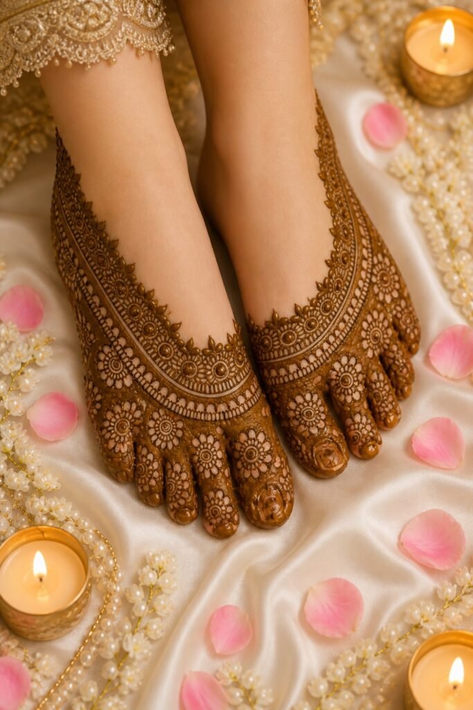 Regal Royal Foot Mehndi with Borders