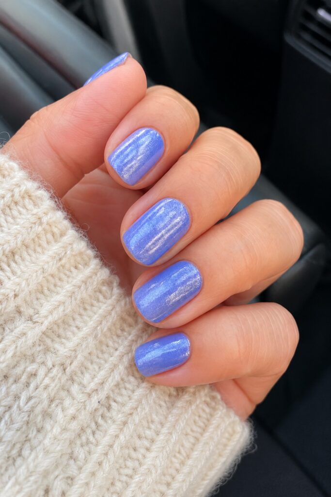 Shimmery Periwinkle Nails