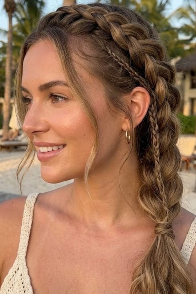 Side-Swept French Braids