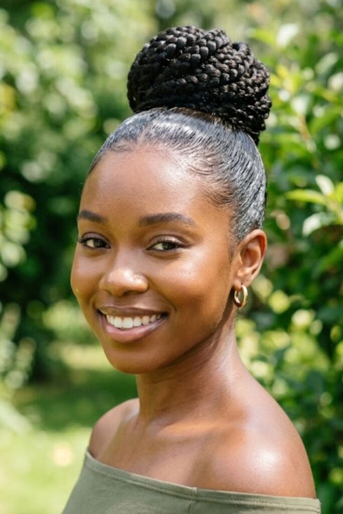 Slick Back Braided Bun