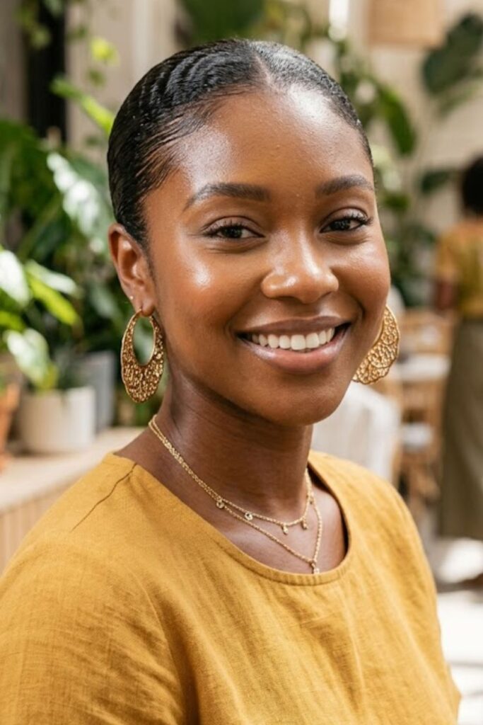 Slicked Back Style for Short Natural Hair