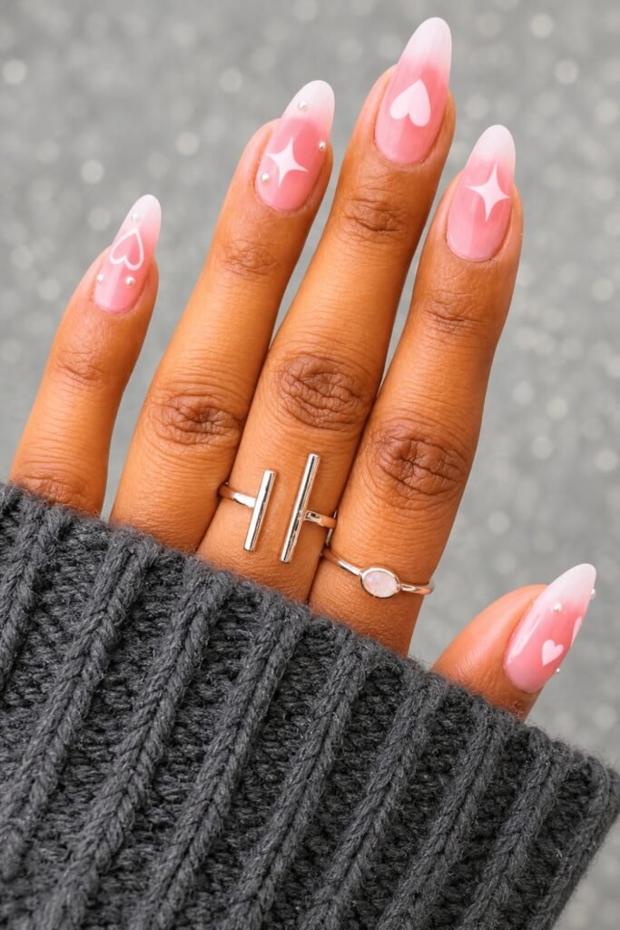 Soft Pink Frost Aura Nails