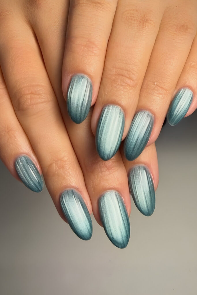 Teal Ribbed Glass Fade