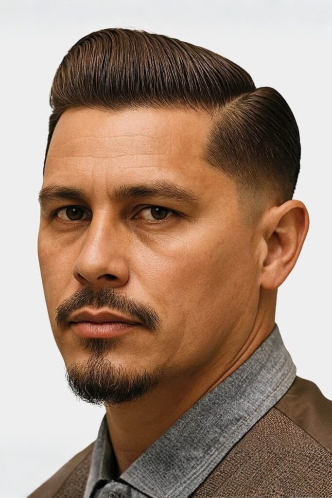 12. the Pompadour Temple Fade