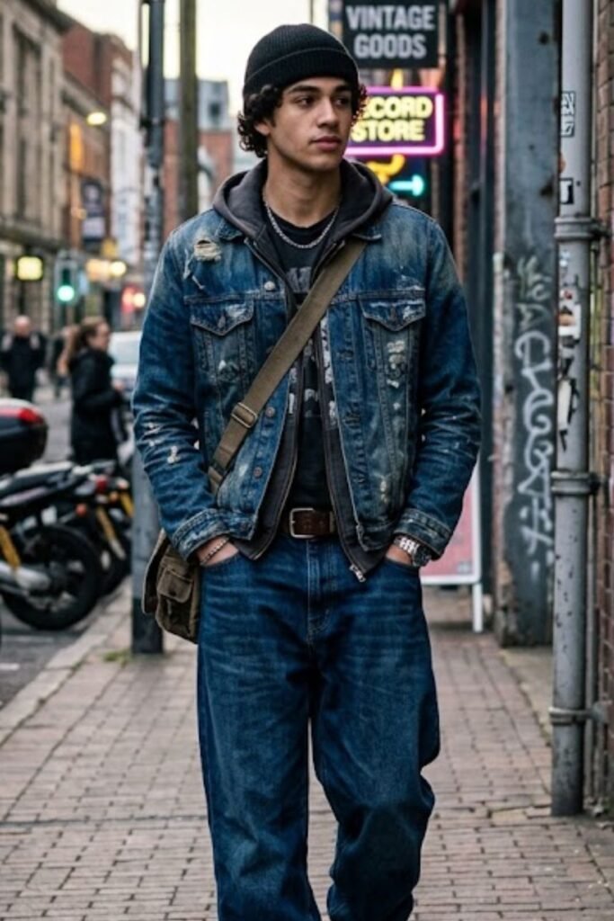 Urban Edge with Denim Jacket & Boots