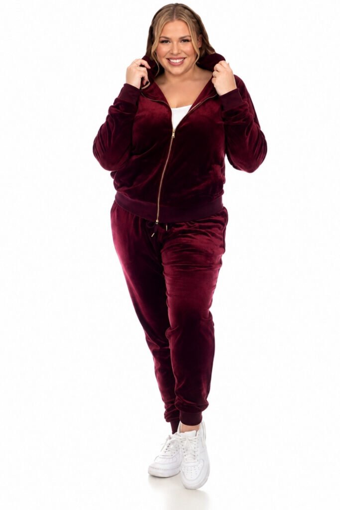 Velour Tracksuit in a Deep Colour