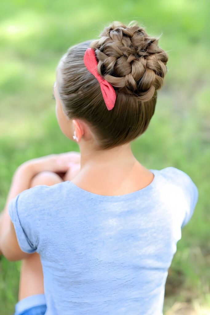 Volleyball Pancaked Dutch Braid Bun