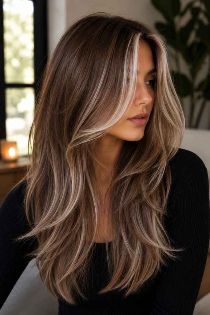 Warm Brown with Silver Underlights