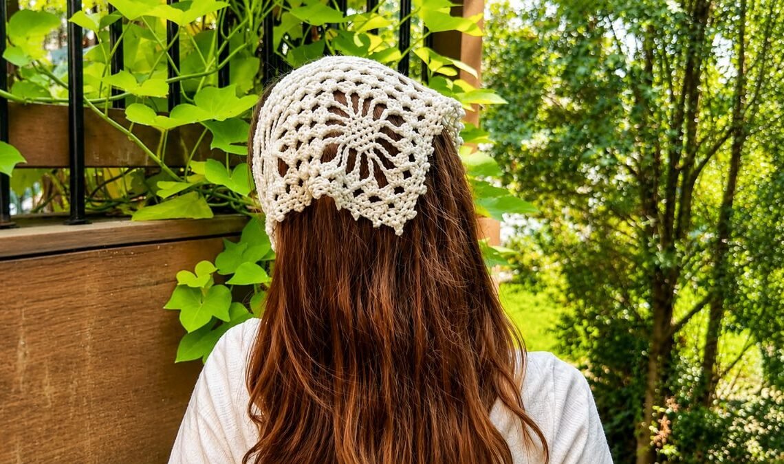 crochet lace bandana
