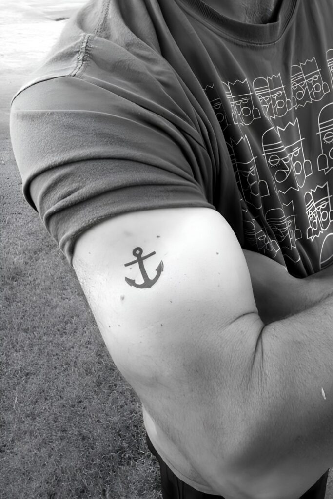 Anchor tattoo on a man