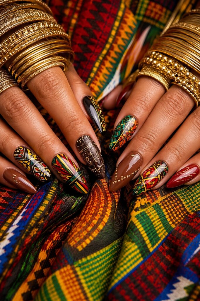 Ankara-Inspired Print Nails