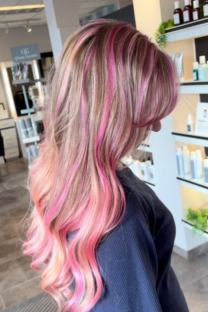 Brownish Blonde With Baby Pink