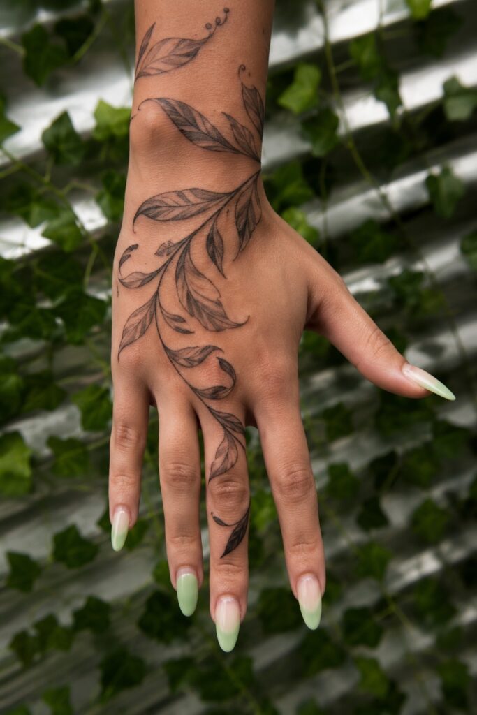 Celestial vine tattoo on a man