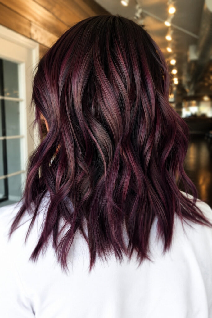 Chocolate to Mauve Ombre hair