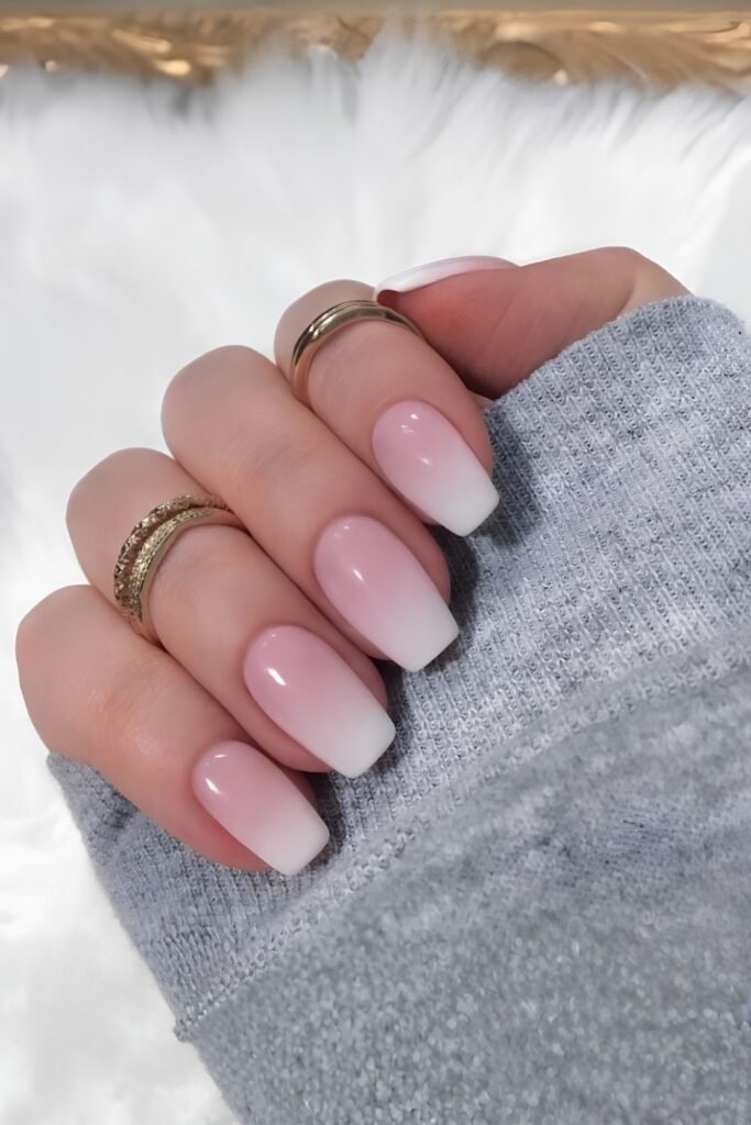 Classic Pink to White Baby Boomer