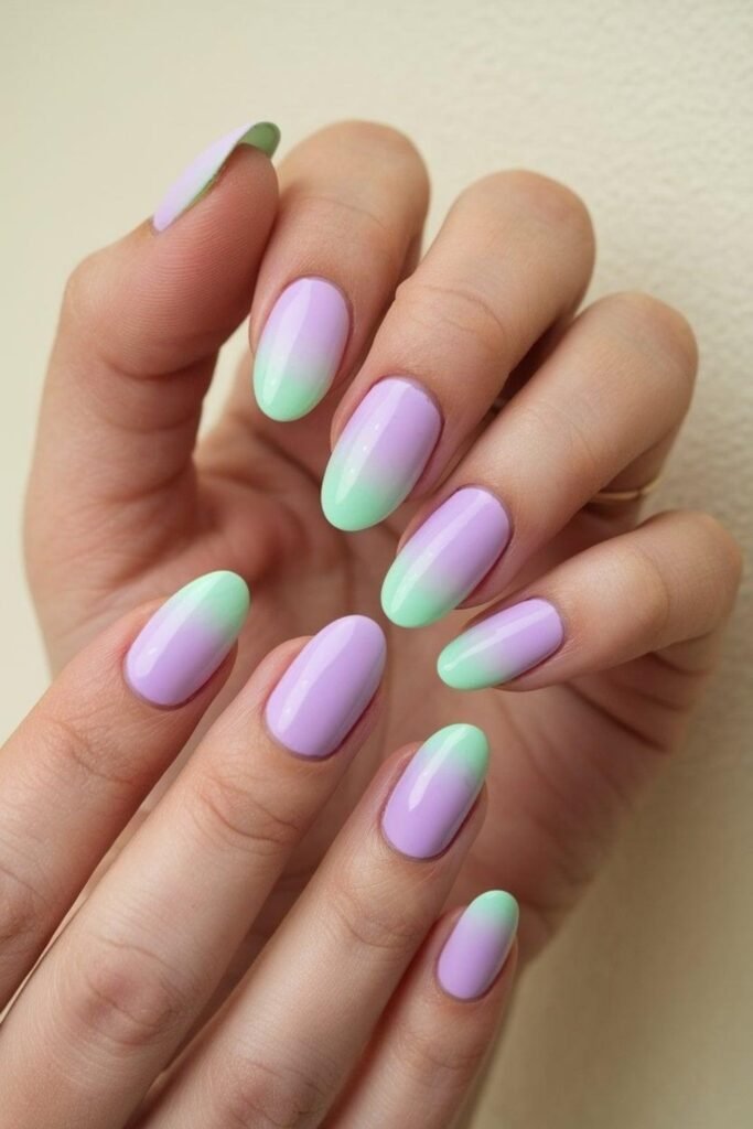 Colorful Baby Boomer Nails
