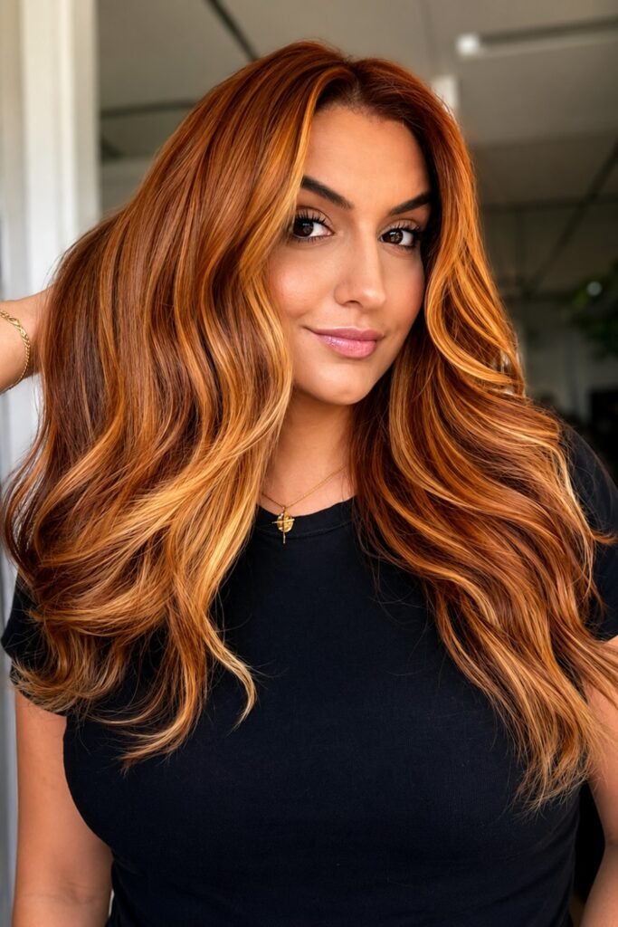Copper Kissed Highlights on Natural Base