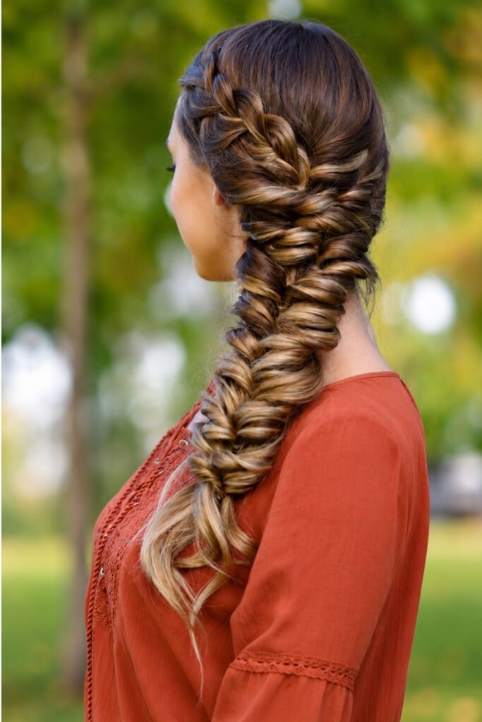 Curly Braided Downdo