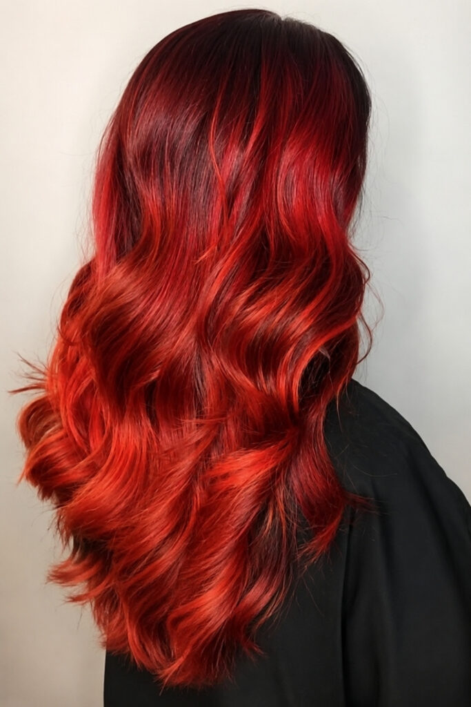 Dark Auburn Fire Ombre hair