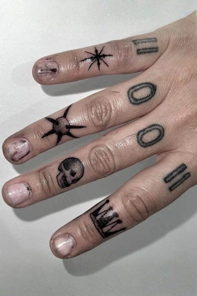 Dotwork row tattoo on a man