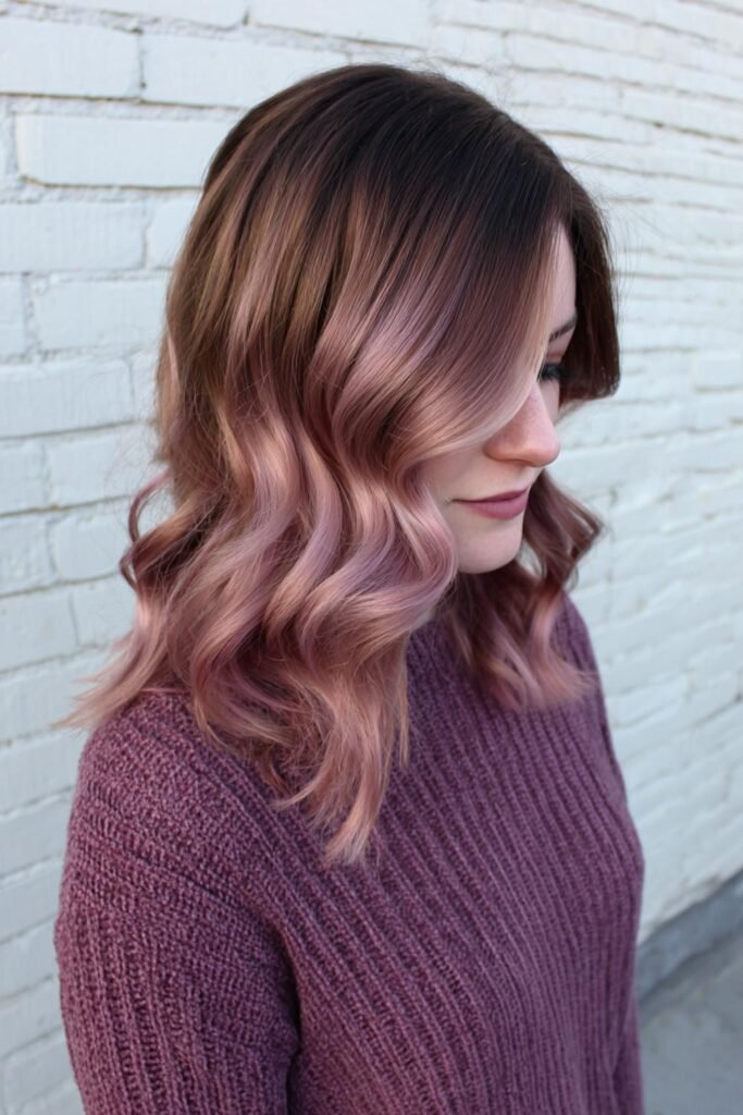 Dusty Rose Brunette with Dark Root