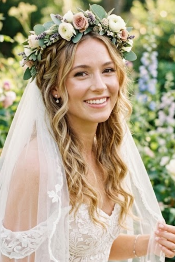 Flower Crown And Veil