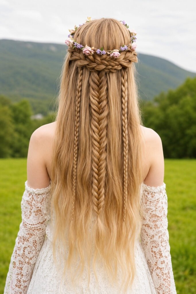 Half Updo With A Crown