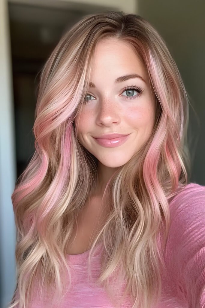 Honey Blonde With Pink Undertones