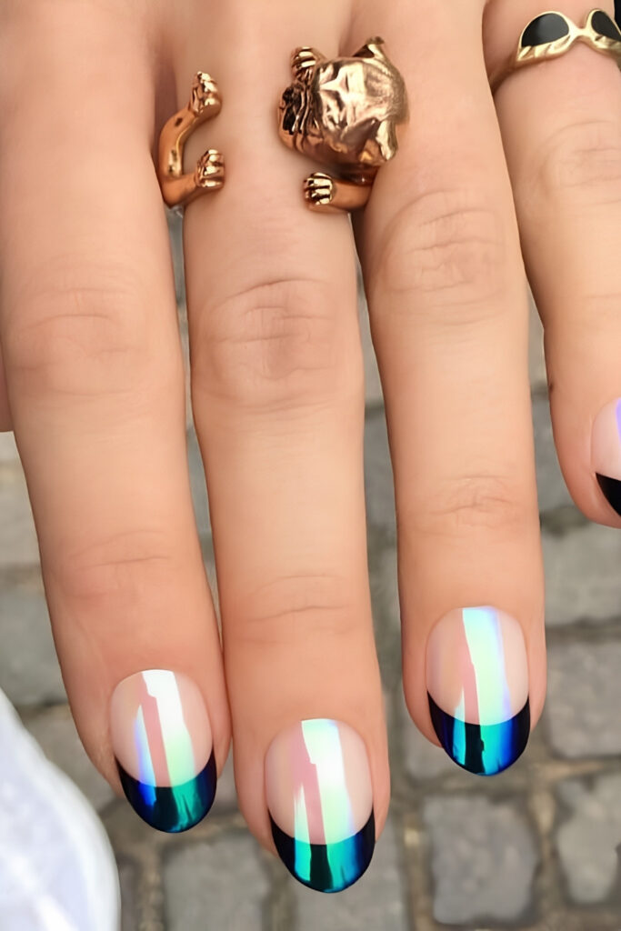 Iridescent French tips