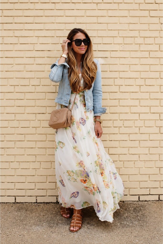 Maxi Dress with a Denim Jacket