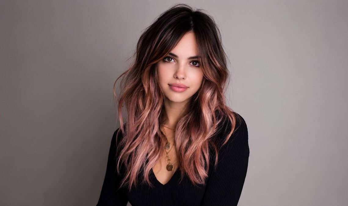 Muted Summer Rose Brunette Hair Color