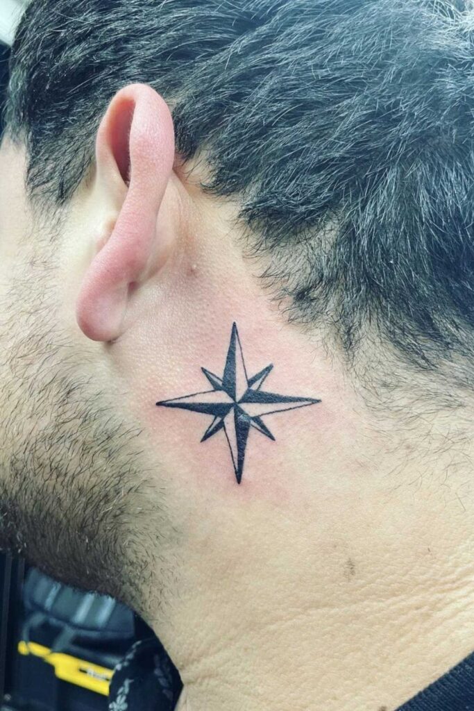 Nautical star tattoo on a man