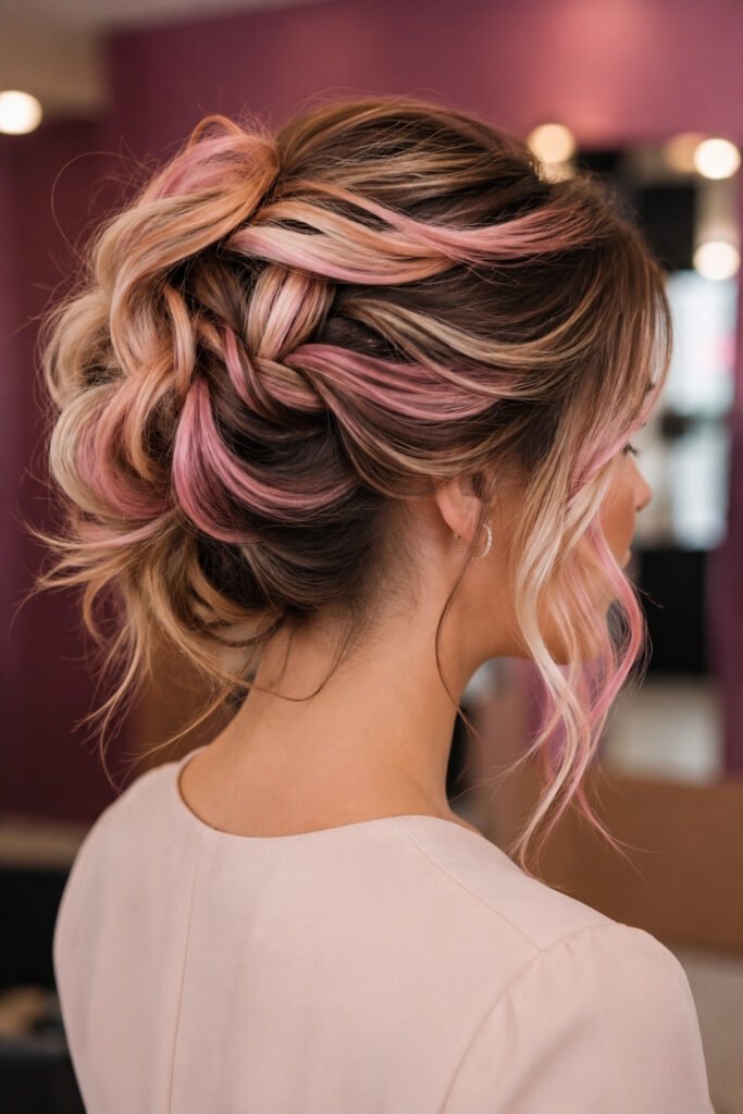 Pastel Neapolitan Streaks Updo