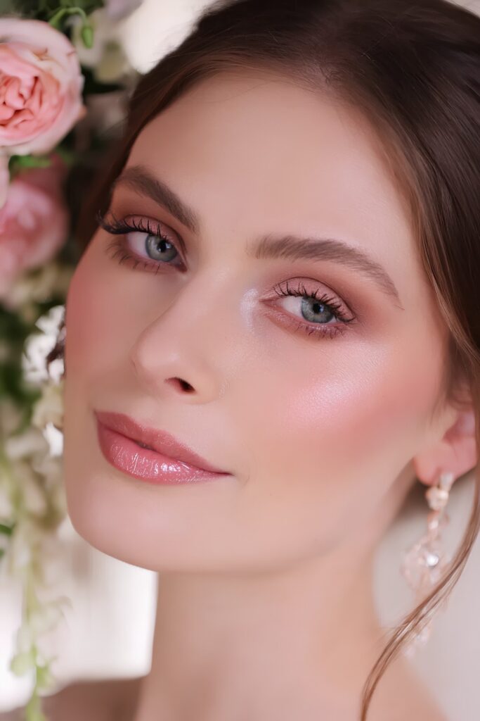 Bridesmaid makeup: pink lip drip